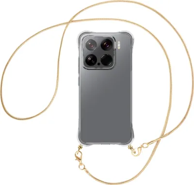 Produktbild von Handykette Backcover-Schutzhülle mit Band (Metall goldfarben) für Xiaomi 15 5G - goldfarbene Snake-Kette