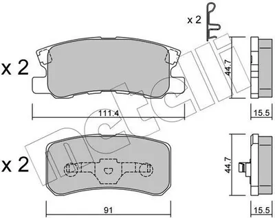 Produktbild von METELLI Bremsbeläge Satz Hinten Bremsklötze für MITSUBISHI Outlander II SUV (CWW) 22-0400-0