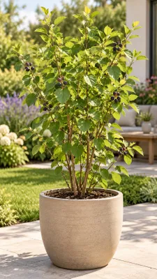 Produktbild von Felsenbirne ‘Prince William’ – Amelanchier, winterharter Obststrauch mit essbaren Beeren für Garten und Kübel – 40–60 cm inkl. Topf