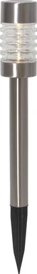 Image de Lampadaire solaire à LED « Terni » en acier inoxydable et verre, LED blanc chaud