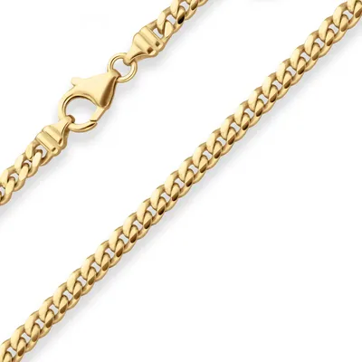 Produktbild von 4mm Armband Panzerkette oval diamantiert Armschmuck aus 750 Gold Gelbgold 19cm