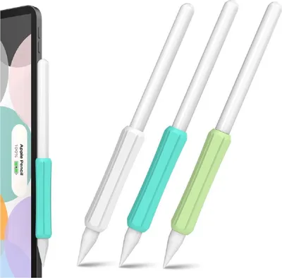 Image de 3 supports en silicone Set de supports en silicone pour tochpens, turquoise, vert clair, blanc