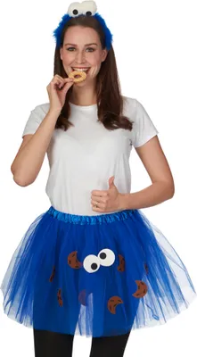 Produktbild von Keks Cookie Monster Kostüm Tütü - Tüllrock für Damen Blau