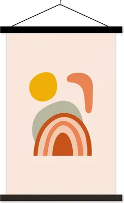 Produktbild von MuchoWow® Textilposter Sonne - Pastell - Sommer 120x180 cm mit schwarzem Rahmen - Fotos