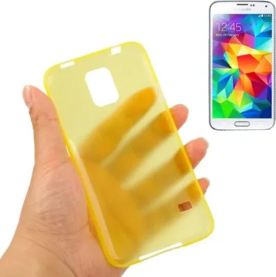 Produktbild von Schutzhülle Case Ultra Dünn 0,3mm für Handy Samsung Galaxy S5 / S5 Neo gelb Transparent