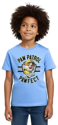 Produktbild von Spreadshirt Paw Patrol Rubble Pawfect Kinder T-Shirt, 110/116 (5-6 Jahre), Himmelblau