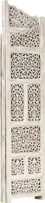 Immagine prodotto di Divisorio 4 Pannelli Intagliato Bianco 160x165cm Mango Massello