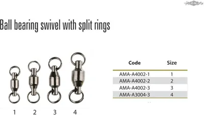 Produktbild von 5 "MIKADO" Kugellagerwirbel mit Splitring Raubfischwirbel Gr. 3 / 14kg