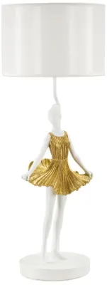 Produktbild von Mauro Ferretti Tischlampe DANCER Gold Weiß 32x90,5 cm