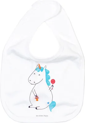 Produktbild von Mr. & Mrs. Panda Schlabberlatz Einhorn Baby - Weiß - Geschenk, Unicorn, Lätzchen Baumwolle, Einhörner, Mutter, Geburt, Geburtstag, Sabberlätzchen, Kinderlätzchen