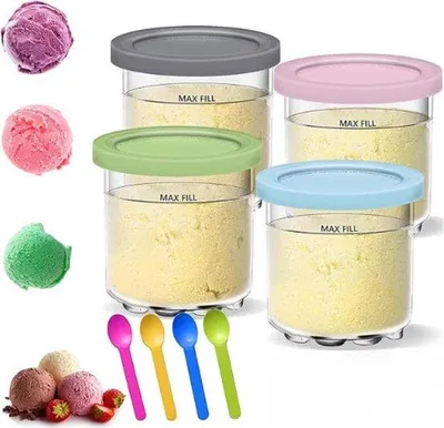 Produktbild von Famanu Eisbecher für Ninja Creami - mit Deckel, wiederverwendbar, spülmaschinenfest