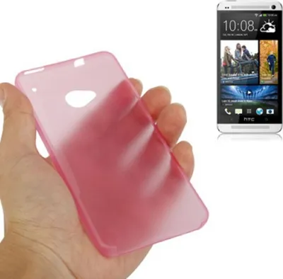 Produktbild von Schutzhülle Case Ultra Dünn 0,3mm für Handy HTC One M7 Rosa Transparent