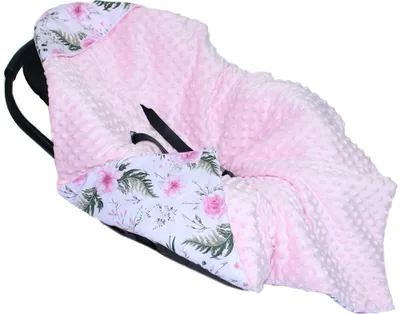 Produktbild von Baby Wende Einschlagdecke MINKY mit Kapuze 90x90 cm Babyschale Decke Zweiseitig 5. EI05