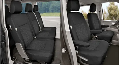 Produktbild von Sitzbezüge VW Crafter ab 2016 / MAN TGE ab 2017 – Maßgeschneidert 5-Sitzer Schwarz