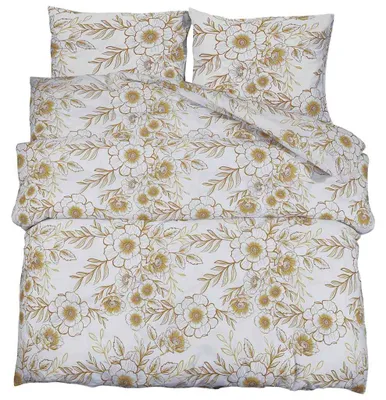 Produktbild von vidaXL Bettwäsche-Set Weiß und Braun 140x200 cm Baumwolle
