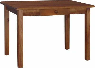 Obrázok produktu pre Stôl so zásuvkou z masívneho borovicového dreva vo farbe dub 120 x 70 cm