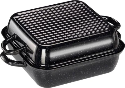 Produktbild von RIESS Bratrohrpfanne mit Deckel 26/26 Profi, schwarz
