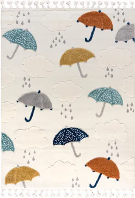 Obrázok produktu pre Mazovia detský koberec Parasol Cream Color - Mäkký koberec OEKO-TEX do detských izieb - Vhodný pre alergikov, vhodný na podlahové kúrenie - 160 cm x 230 cm