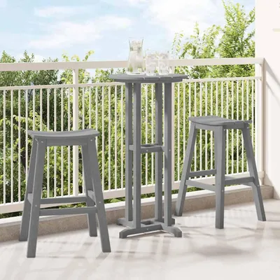 Produktbild von "2026 Promotion" Barhocker 2 pcs Hellgrau 52x43x73,5 cm HDPE - Gartenhocker CC26012