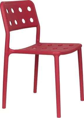 Produktbild von Gartenstuhl Roter Kunststoff - 53x46x80cm - Serra - 4er Set