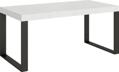 Produktbild von Ausziehbarer Tisch 90 x 180/440 cm, Gestell Tecno Premium Esche weiß, Anthrazit