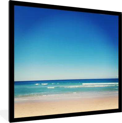 Produktbild von MuchoWow® MuchoWow® Gerahmtes Poster Strand - Meer - Blau 40x40 cm - Poster mit zchwarzem Bilderrahmen - Mit Rahmen - Wanddekoration Schlafzimmer
