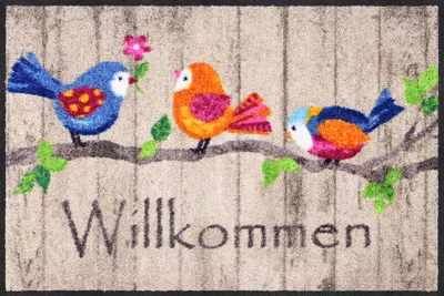Produktbild von Salonloewe BIRDS WOOD Fußmatte Wohnmatte 50 x 75 cm