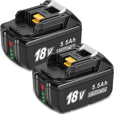 2x 18V 5,5Ah Ersatzakku mit LED-Anzeige für Makita 18V