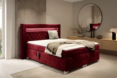 Produktbild von Boxspringbett Elektrisch Bett ARMANDO 120x200cm in Stoff Fresh Rot