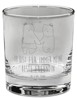 Produktbild von Mr. & Mrs. Panda Whiskyglas Bär Freundin - Transparent - Geschenk, Gravur, Teddy, Tumbler, Glas, Beste Freund Liebe Liebesbeweis Verliebt Kumpel Kumpeliene, Bourbon