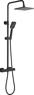 Produktbild von Duschsystem mit Thermostat 38℃, Regendusche mit Thermostat Duscharmatur, Duschamaturenset Inkl 21 cm Kopfbrause, 3 Funktionen Handbrause, Edelstahl