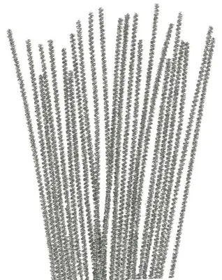 Chenille-Pfeifenreiniger, silber, 3 mm x 30 cm, 40 Stück