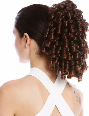 Produktbild von WIG ME UP Zopf Pferdeschwanz Korkenzieher-Locken lockig Kastanie N900A+2-V-2T30