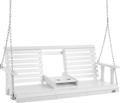 Produktbild von VEVOR Hollywoodschaukel Zedernholz, 1523x710x600mm, Terrassenschaukel für Hof und Garten, verbesserte Tragkraft von ca. 400 kg, robuste Schaukelstuhlbank mit Aufhängeketten für den Außenbereich, weiß