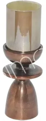 Obrázek produktu pro Svícen FABIAN, průměr 18 cm, výška 51 cm, kovový, barva: hnědá