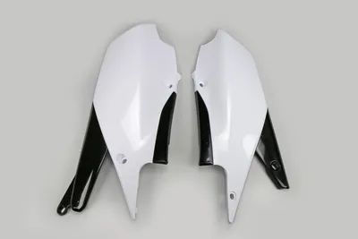Imagen del producto de Cubiertas laterales UFO PLAST, juego de 2 piezas, para Yamaha WR F YZ 250 / 450 ccm, modelo de 2018 a 2023, color: blanco, OEM