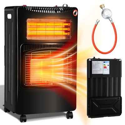 Image de TolleTour Chauffage à gaz 4.2 KW Chauffage à gaz incl. régulateur + tuyau + pince | Poêle à gaz Poêle à gaz céramique avec 3 niveaux | Chauffage à gaz infrarouge Chauffage radiant pour bouteilles de butane ou de propane jusqu'à 15 kg, gaz+électricité