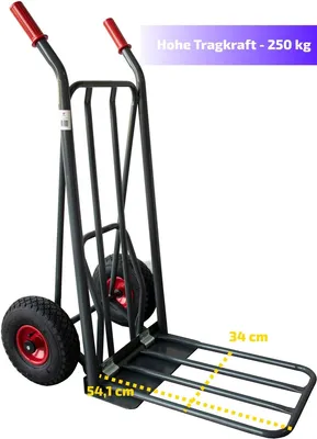 Produktbild von RAVENDO Profi Sackkarre klappbar Luft 250kg mit EasyTip 50% Belastung **