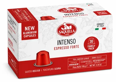 Produktbild von Saquella Intenso Espresso Forte Kapseln 30x5g, KI-generiertes Bild