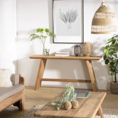 Image de SANDY - Console 160x45cm bois Pin recyclé