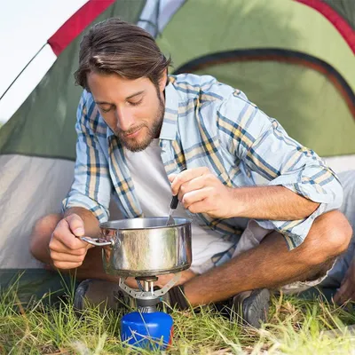 Image de Couverts pliants - acier inoxydable - camping - outdoor - décapsuleur - couteau - fourchette - cuillère - 4-en-1 - set of 2