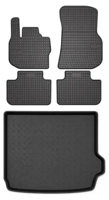 Productafbeelding van Rubberen automatten + kofferbakmat voor BMW X4 G02 vanaf 2018 – 5-delig, zwart, op maat – Wielganizator SolidPRO
