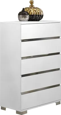 Produktbild von Kommode DREAM, Weiß, Holz, 5 Schubladen, 92 cm breit, 136 cm hoch, 48 cm tief