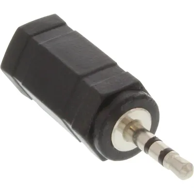Produktbild von InLine Audio Adapter, 2,5mm Klinke Stecker zu 3,5mm Buchse, Stereo, 2.5mm jack male, 3.5mm, Schwarz