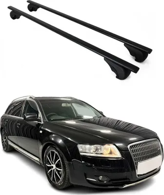 Image de Barres de toit transversales pour Audi A6 C6 Allroad 2006-2011 Fer Noir 2x