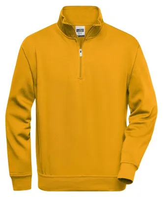 Image de James and Nicholson - Sweat-shirt « Workwear » à fermeture éclair courte pour homme LT2681 (XL) (jaune doré)