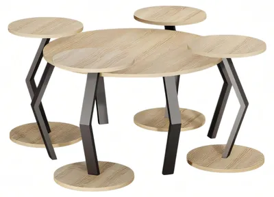 Immagine prodotto di Elegante tavolino in legno marrone con tavolini in stile moderno