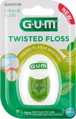 Produktbild von GUM Gewachste Zahnseide - 30 m Dentalpflege für gründliche Reinigung