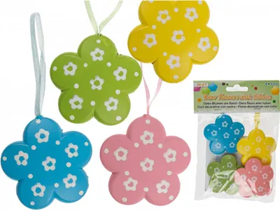 Produktbild von Geschenkanhänger Blumen ca. 6cm 4er Set
