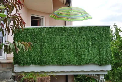 Produktbild von Balkonsichtschutz N77, Sichtschutz Windschutz Verkleidung für Balkon Terrasse Zaun  300x150cm Tanne hell